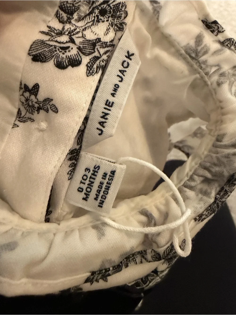 Janie and Jack Black and White Floral Toile Set
